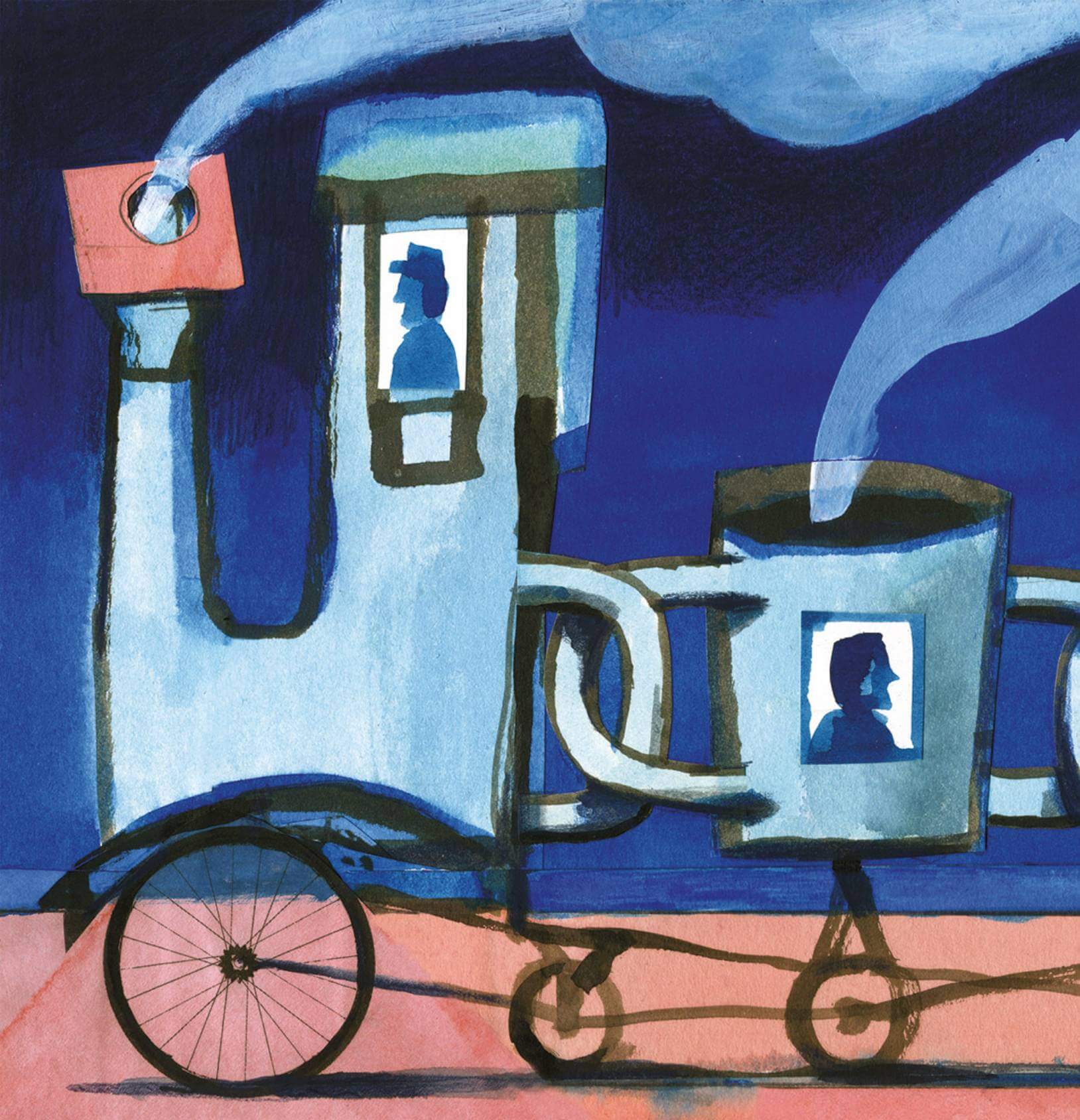 Illustration of coffee train