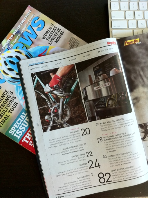 bicycling article in magazine