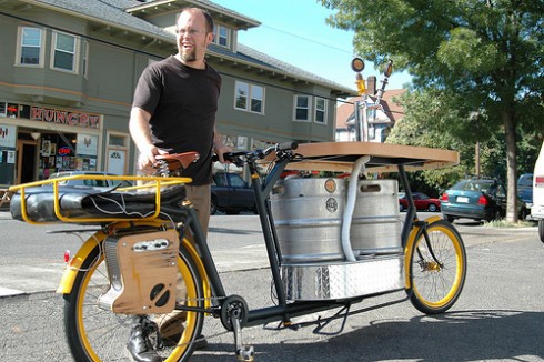 Espresso machine on bike