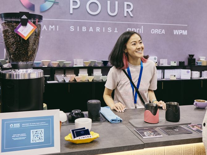 Slow Pour booth at SCA 2025