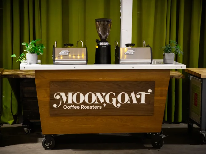 Moongoat coffee roasters coffee cart