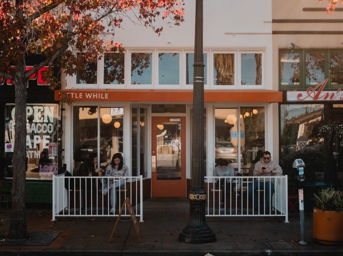 the storefront of LIttle While Café