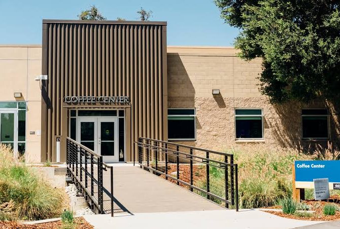 the exterior of the UC Davis Coffee Center